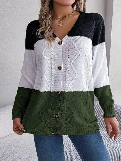 Most Versatile Color Block Knitted Cardigan