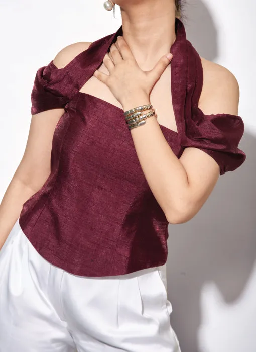 Nightfall Wine Corset Top