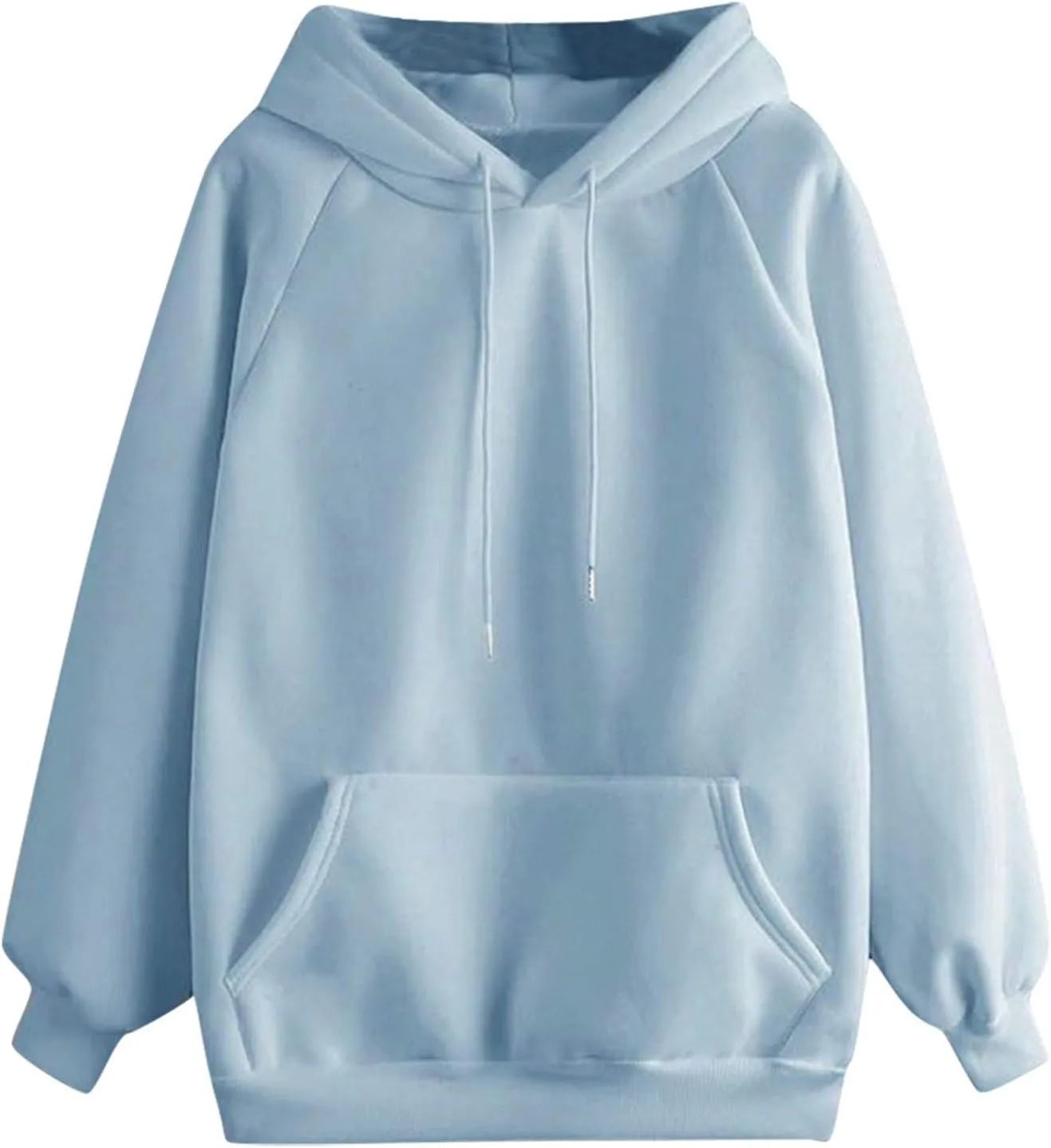 Oversized Sweatshirt Women's Casual Solid Color Hooded Jacket Long Sleeve Pullover Top with Pocket Fleece Hoodies
