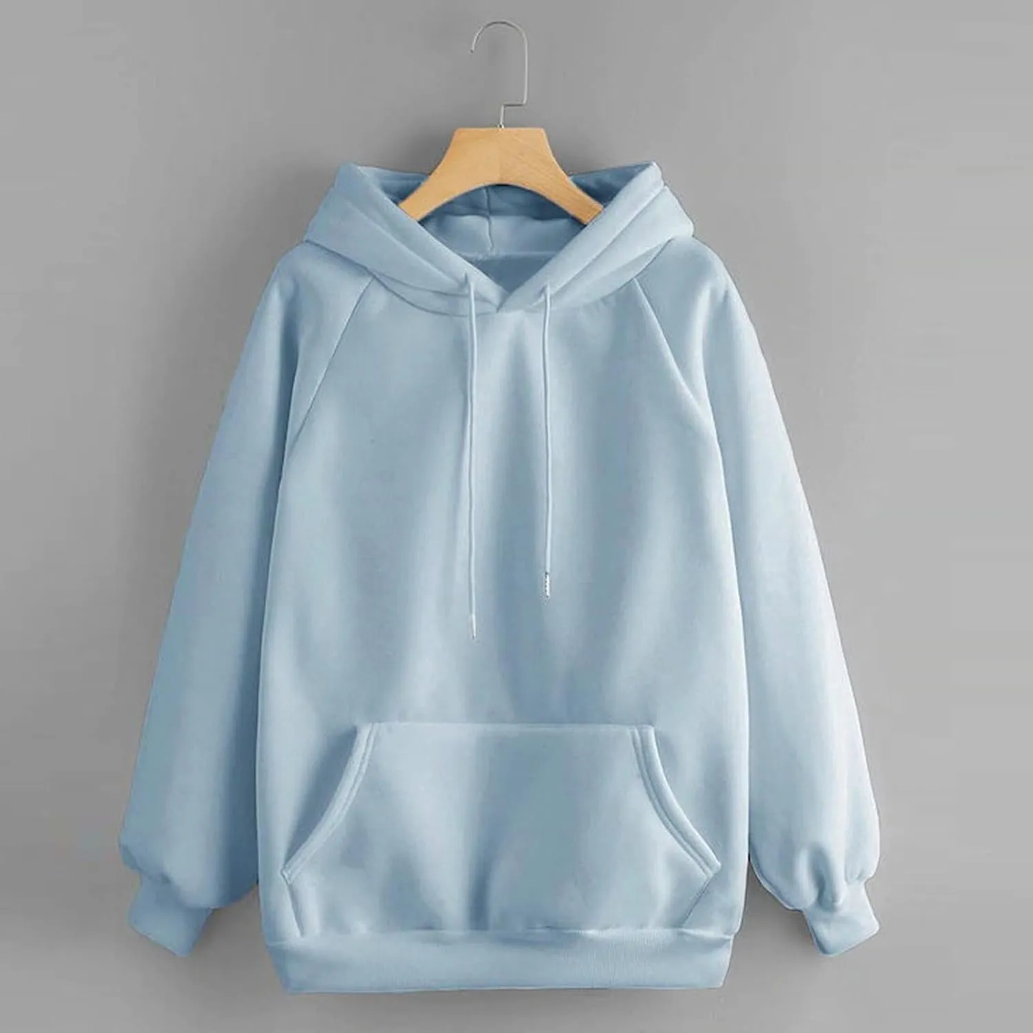Oversized Sweatshirt Women's Casual Solid Color Hooded Jacket Long Sleeve Pullover Top with Pocket Fleece Hoodies