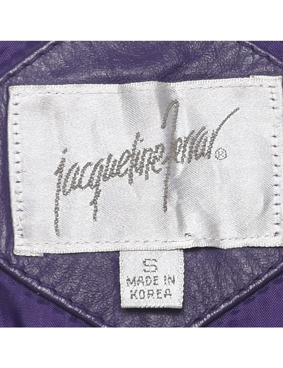Purple Classic Leather Jacket - S