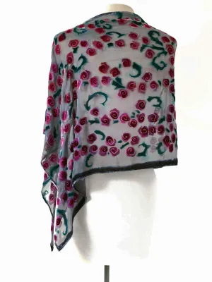 Red Roses Velvet Versatile Poncho