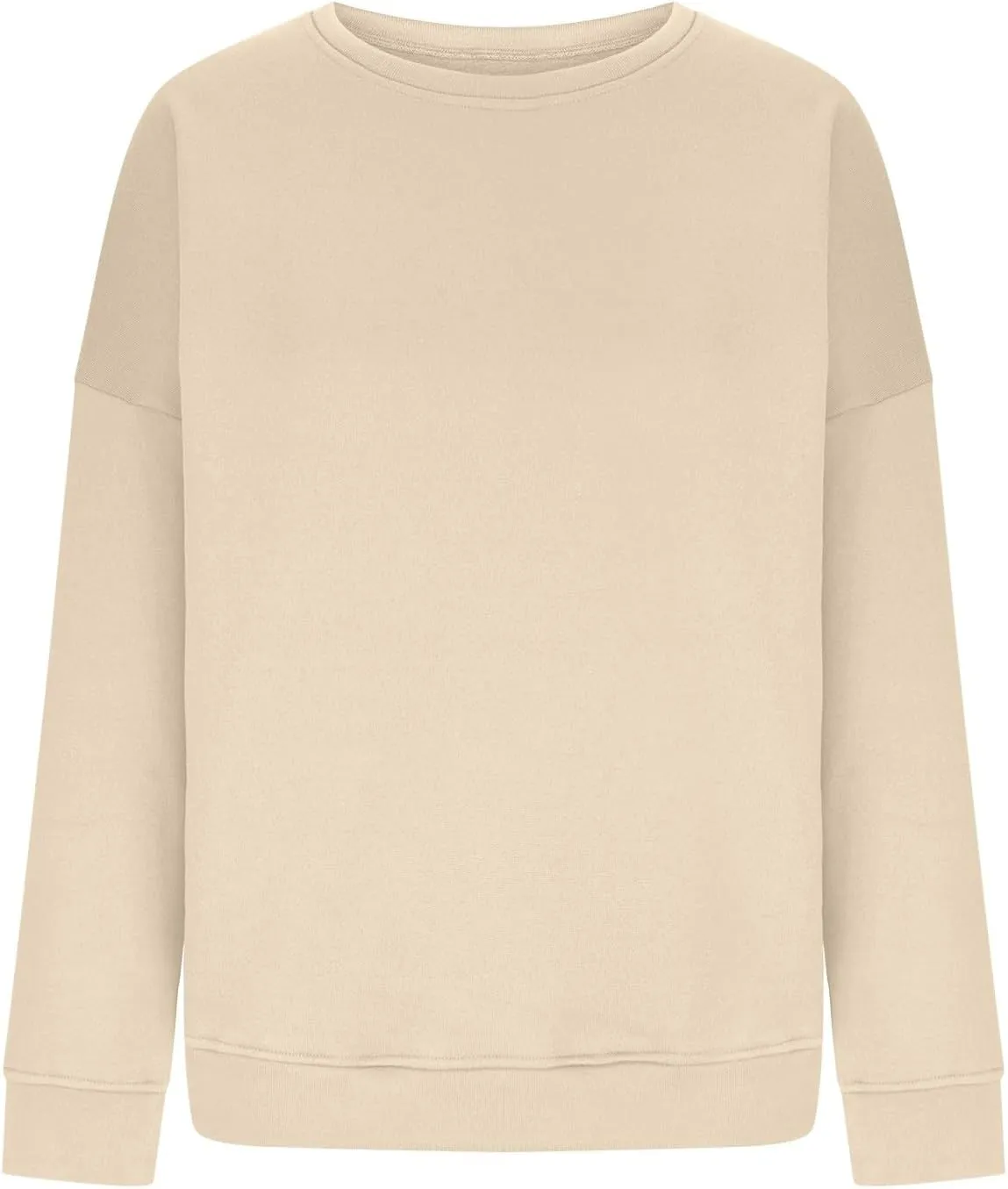 Ribbed Crewneck Sweatshirts for Women Trendy Comfy Oversized Sweatshirts Casual Long Sleeve Pullover Tops