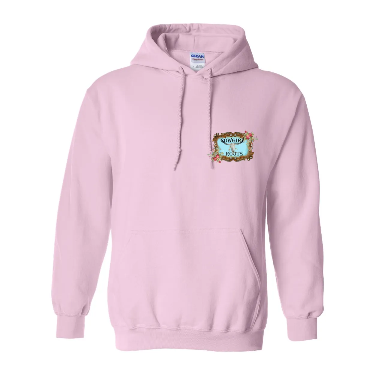 Rodeo Barrel Racer Design on Back Front Pocket Hoodies