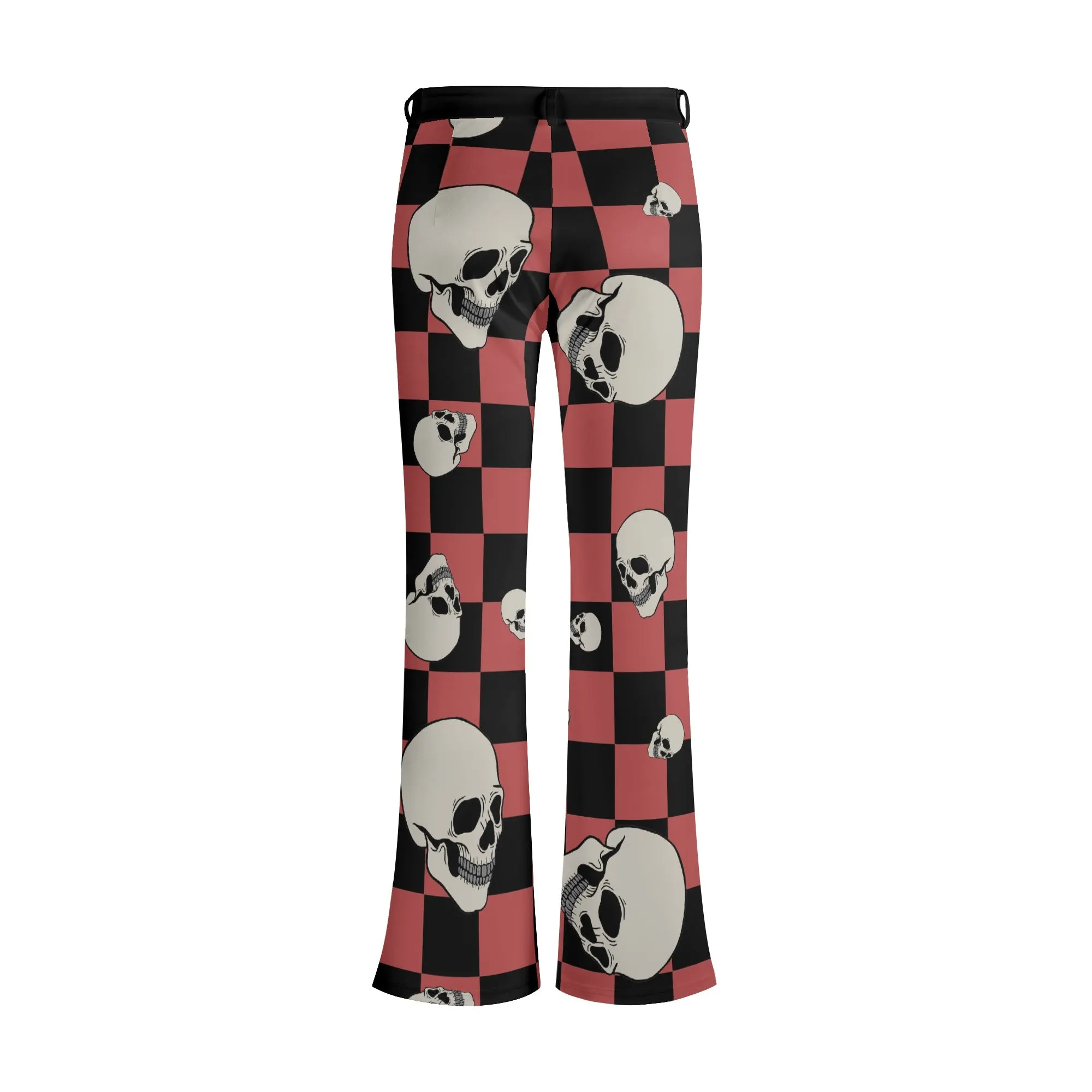 Skulls And Checkers Flare Pants