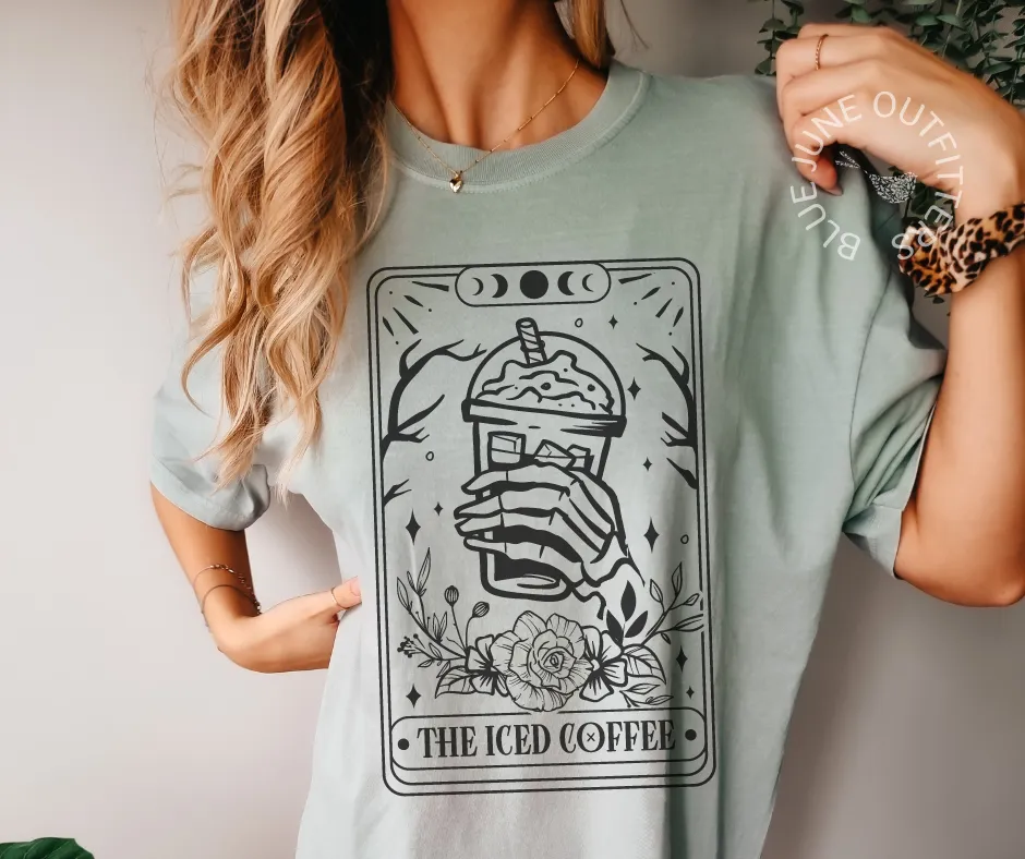 The Iced Coffee Tarot | Witchy Comfort Colors Tee