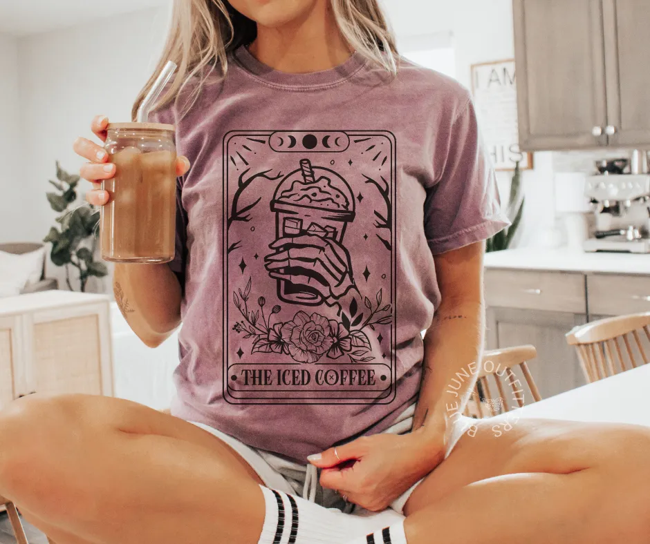 The Iced Coffee Tarot | Witchy Comfort Colors Tee