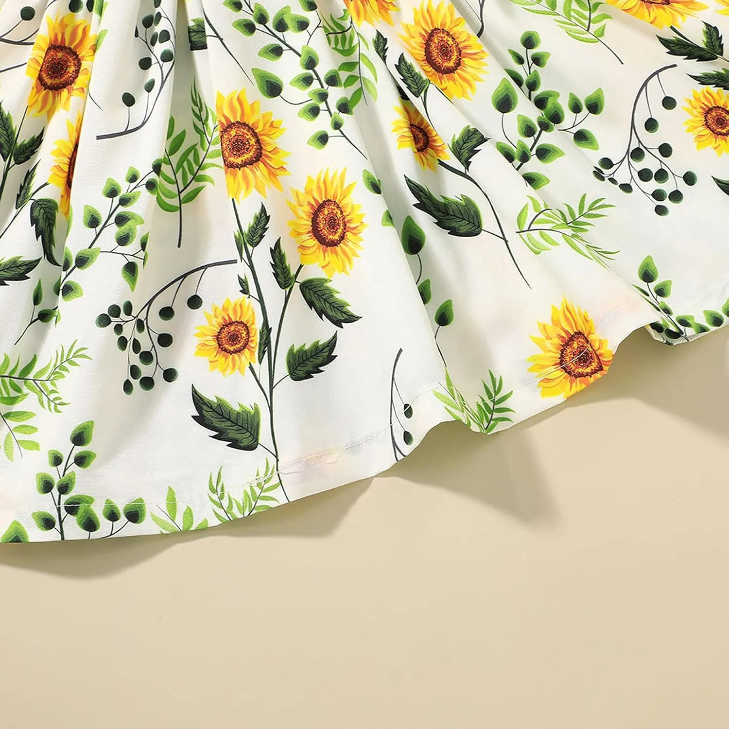 Toddler Dresses Girls' Dresses Summer Ruffle Sleeve Baby Girl Dress Floral Graphic Infant Dress Sundress 1-6 Years