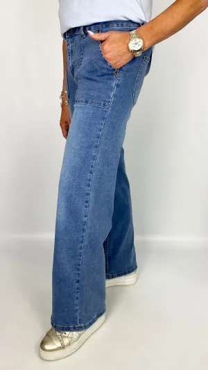 Toxik feature pocket wide-leg stretch jeans | Denim | last 1