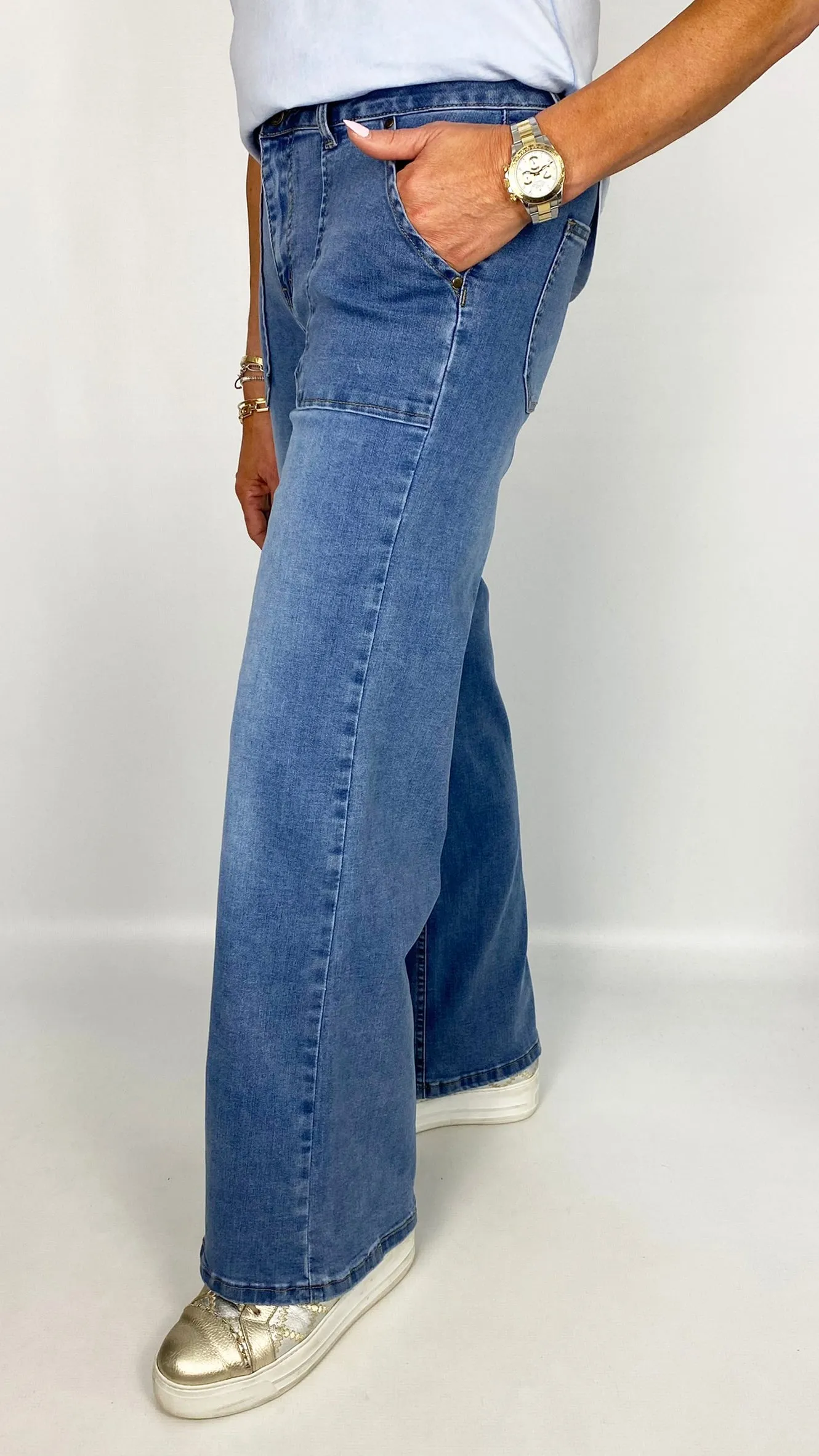 Toxik feature pocket wide-leg stretch jeans | Denim | last 1