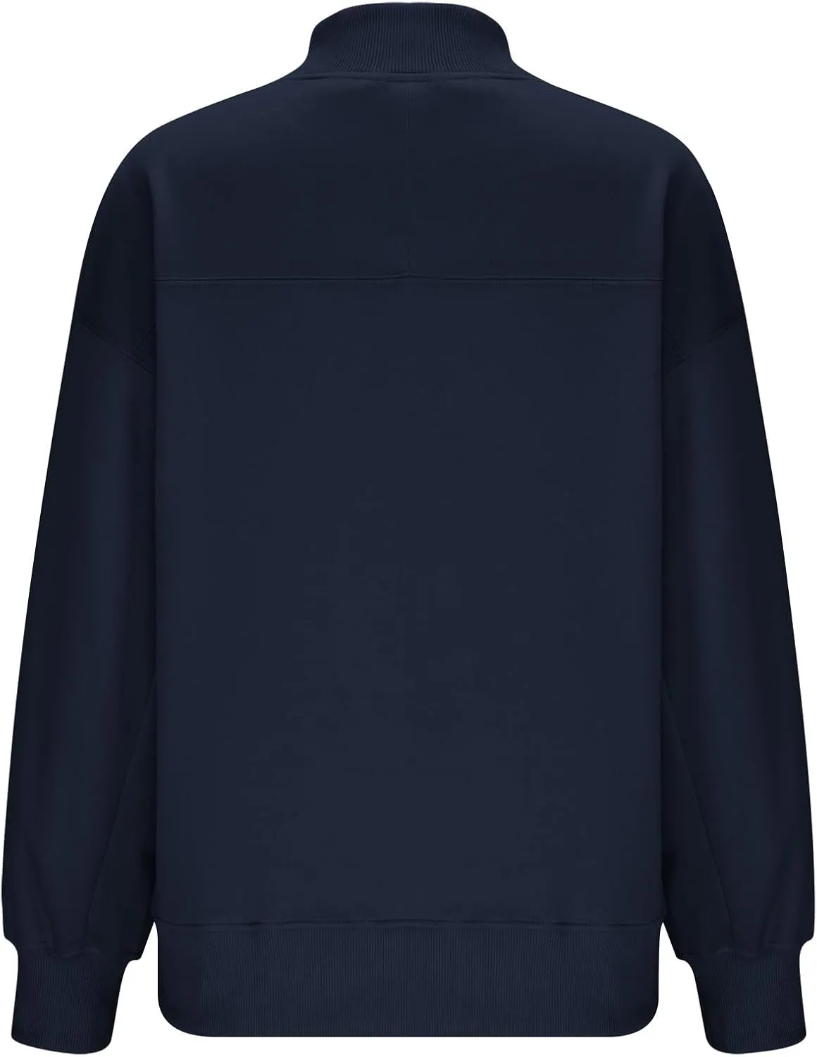 Trendy Sweatshirt for Women with Pockets Stretchy Mock Neck Tops Drop Shoulder Solid Color Pullover Hoodie Y2K