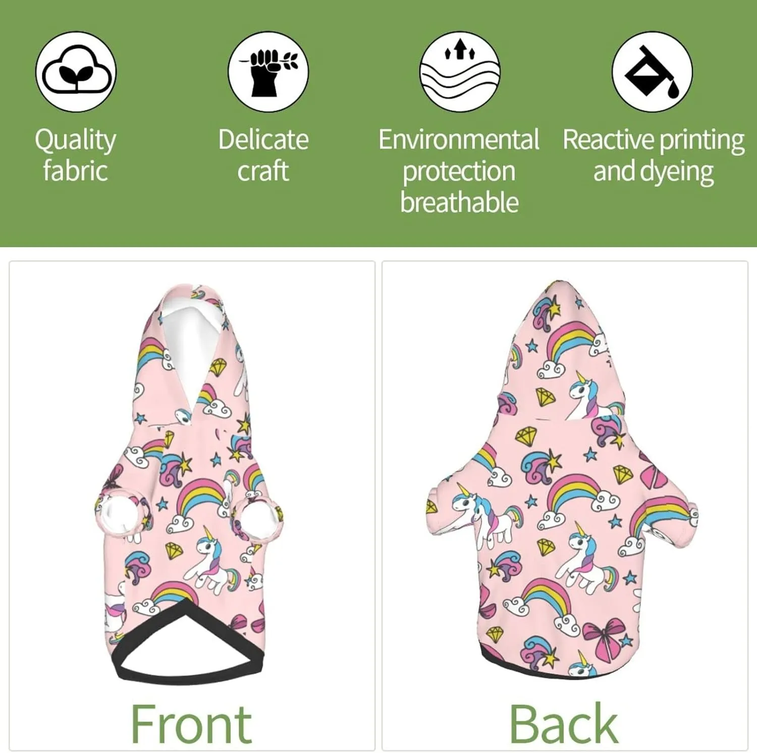 Unicorn Miniature Pets Clothes Durable Dog Unicorn Hoodies Coat Costume Pet Winter Sweatshirt for Small Dogs Pets