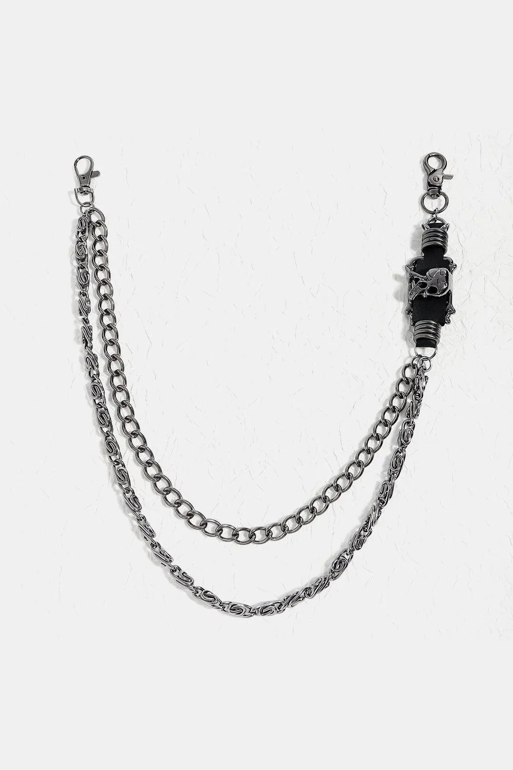 Versatile Black Double Layered Chain Belt