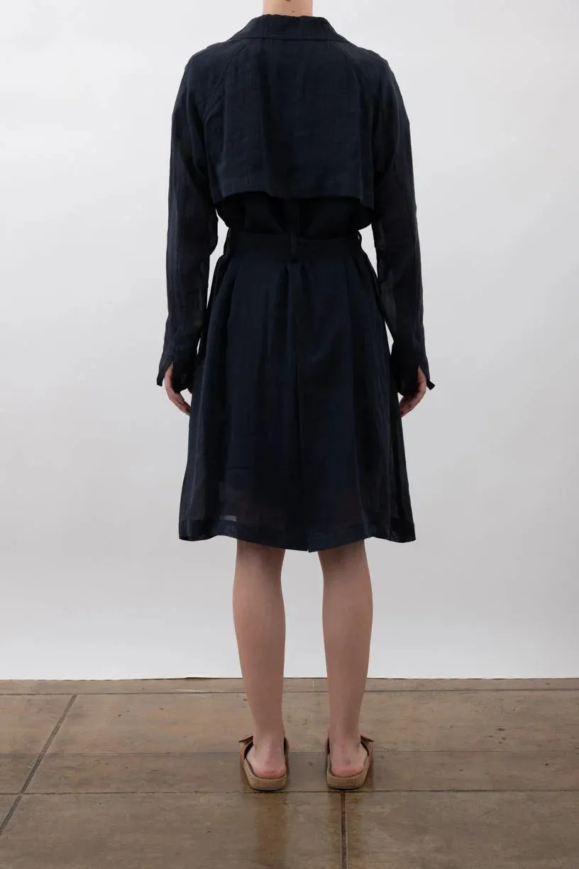 Vihana Sheer Trench Coat | Indigo