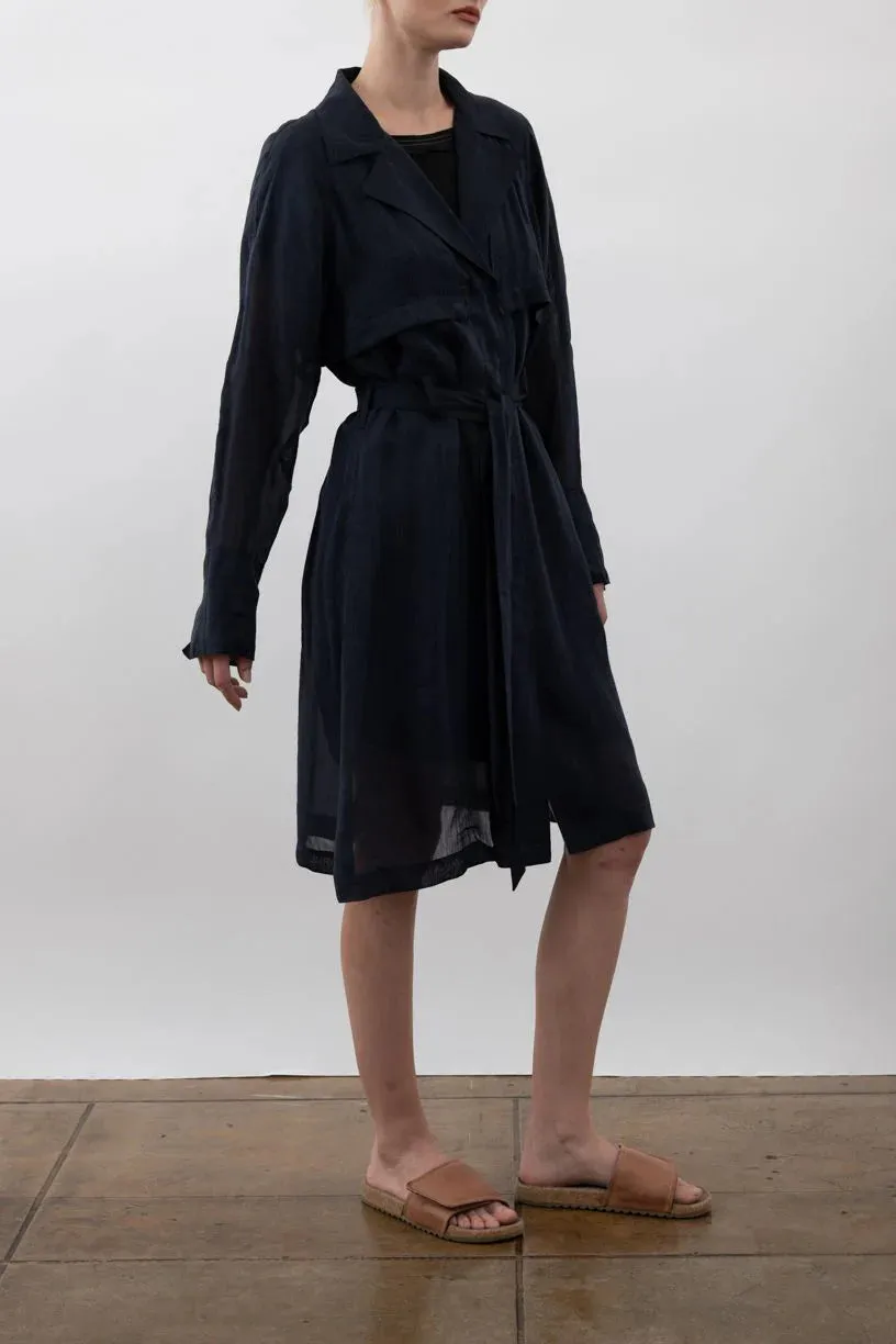 Vihana Sheer Trench Coat | Indigo