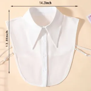 White Chiffon Detachable Faux Half Collar