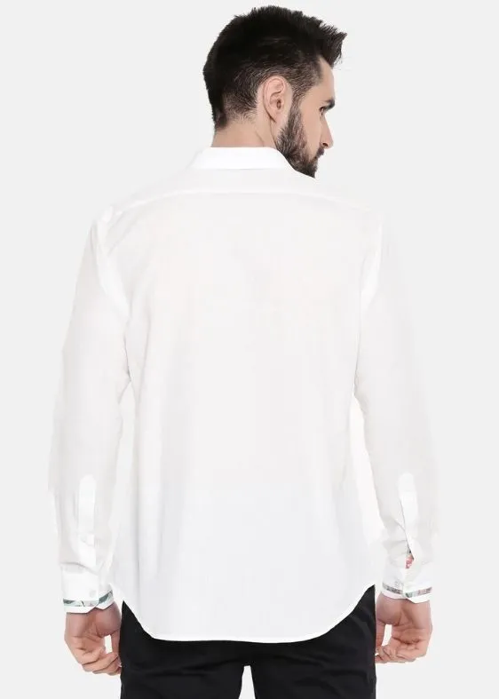 White Designer Cotton Shirt for Men
