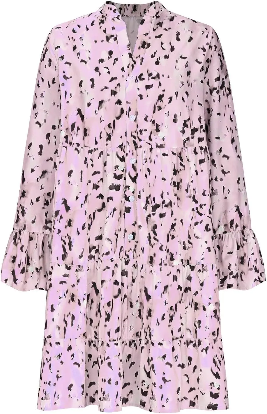 Women's Fashion Dress Boho Ruffle Tiered Flowy Half Sleeve Mini Dress Summer Trendy Going Out Vacation Outfits