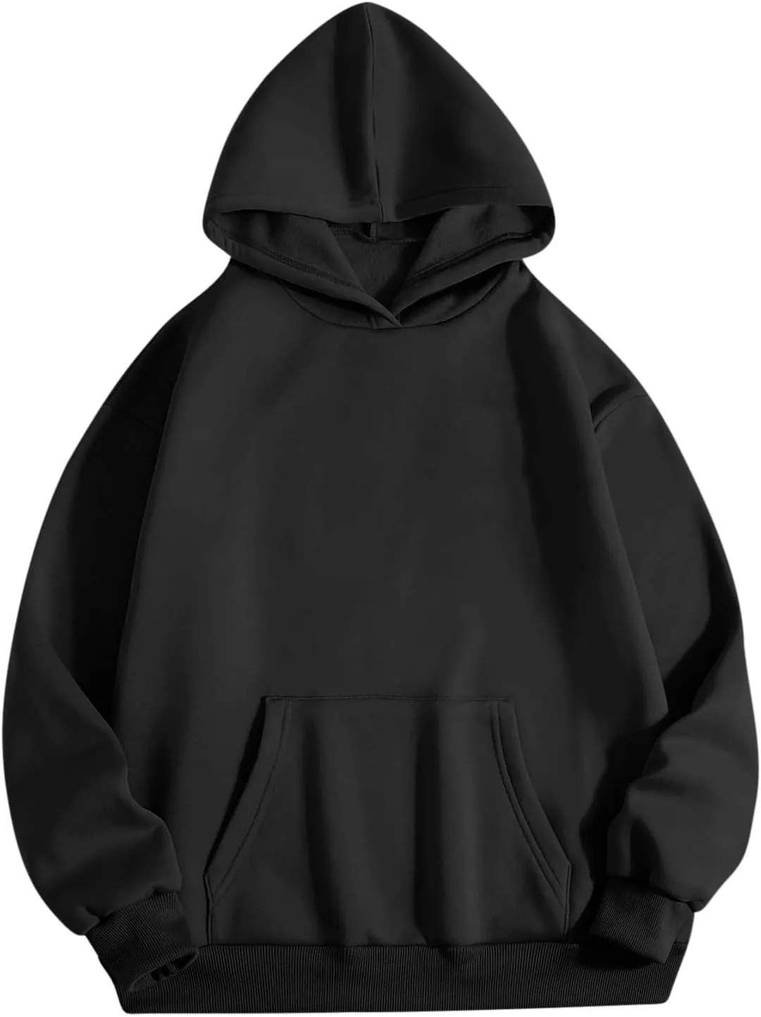 Womens Hoodies Oversized Sweatshirt Casual Fleece Pullover Top Solid Color Soft Hoodie With Pocket 2024 Fall Trendy Top