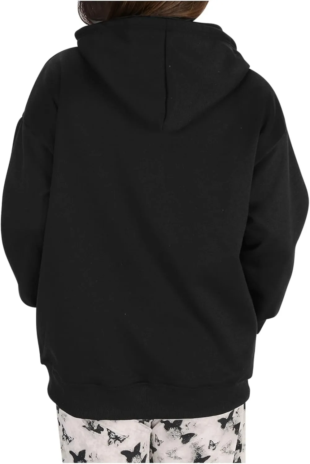 Womens Hoodies Oversized Sweatshirt Casual Fleece Pullover Top Solid Color Soft Hoodie With Pocket 2024 Fall Trendy Top