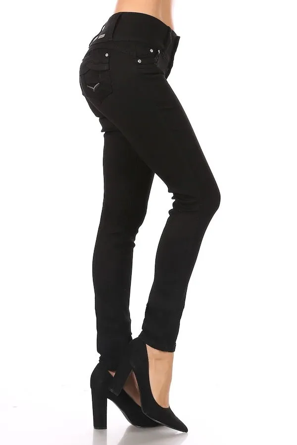 Zip Down High Waist Jeans